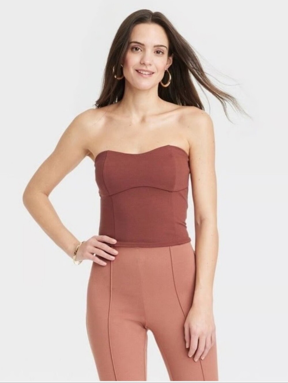 Women's Ponte Tube Top - A New Day Brown XL